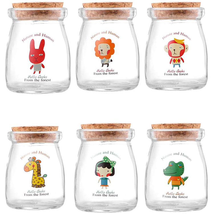 50Ml 100Ml 150Ml 200Ml Clear Pudding Jar Glass Yogurt Jar With Lid