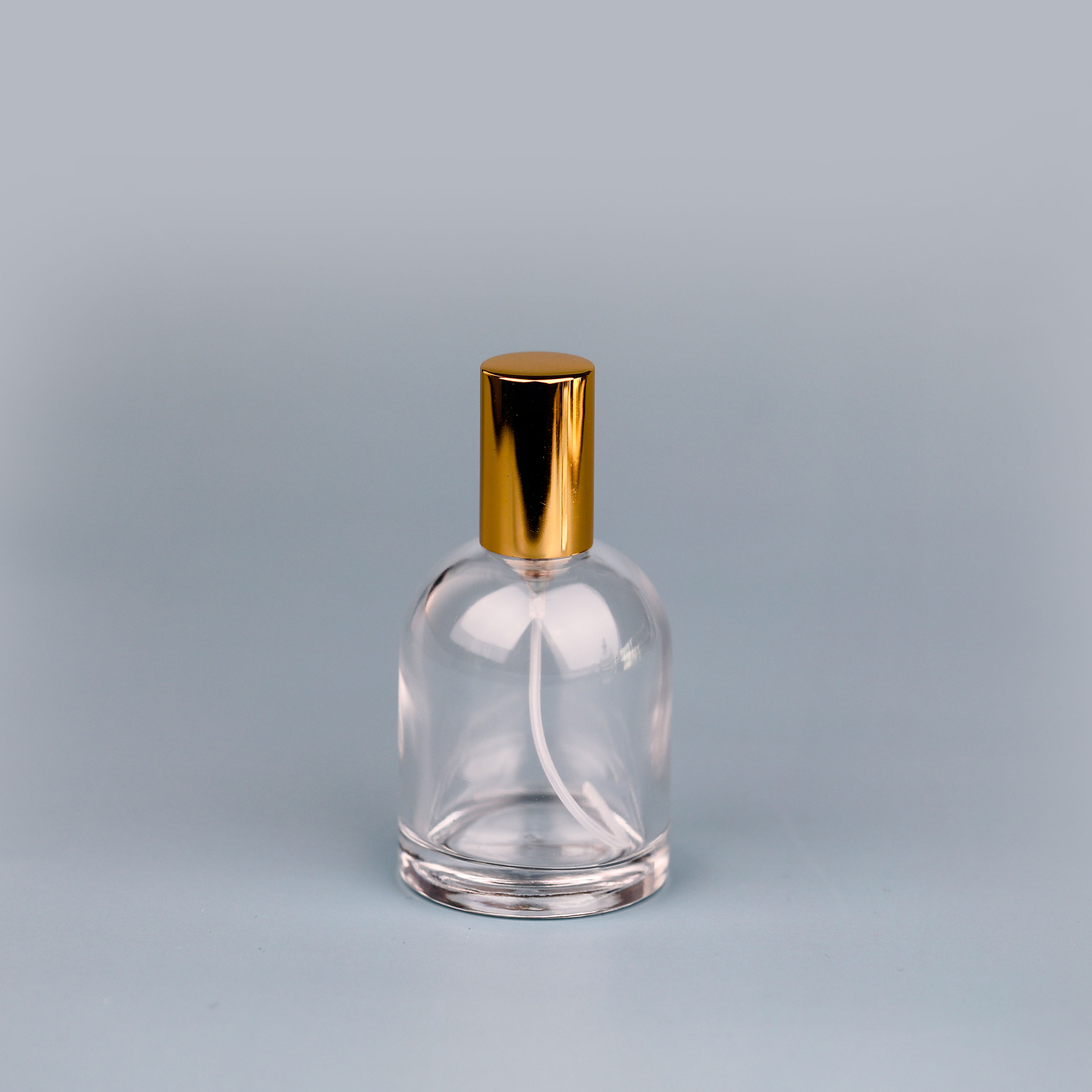 50Ml 100Ml Luxury Beautiful Round Shape Empty Spray Perfume Pump Glass Bottle