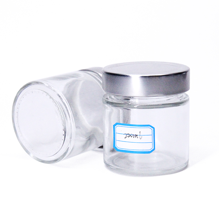 50Ml -200Ml Glass Jam Honey Glass Jar Glass Caviar Cubilose Jars With Screw Metal Lids