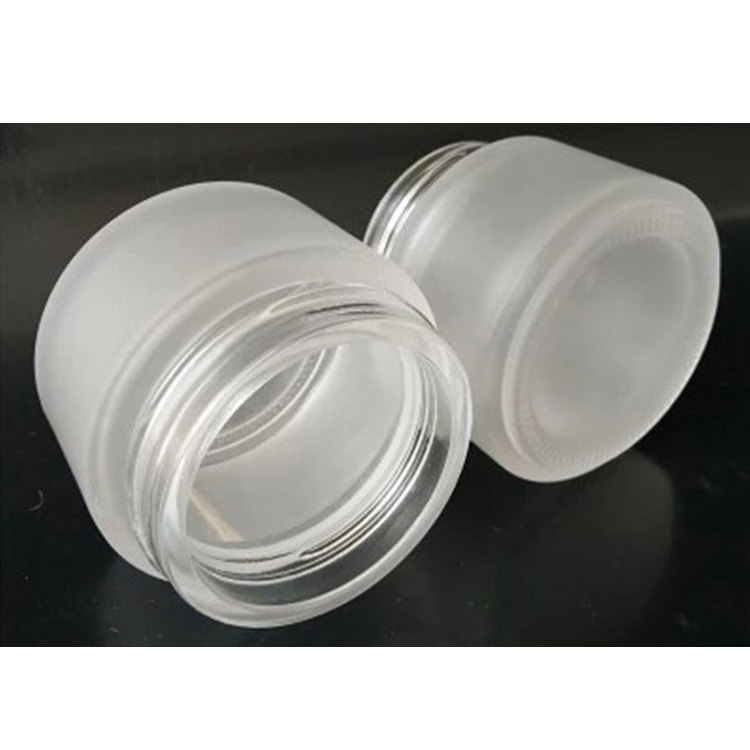 50Ml Empty Frosted Glass Cosmetic Packaging Jar 30G With Screw Cap Wholesale