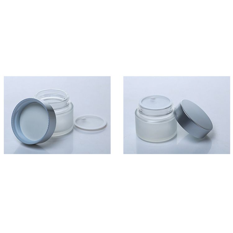 50Ml Empty Frosted Glass Cosmetic Packaging Jar 30G With Screw Cap Wholesale