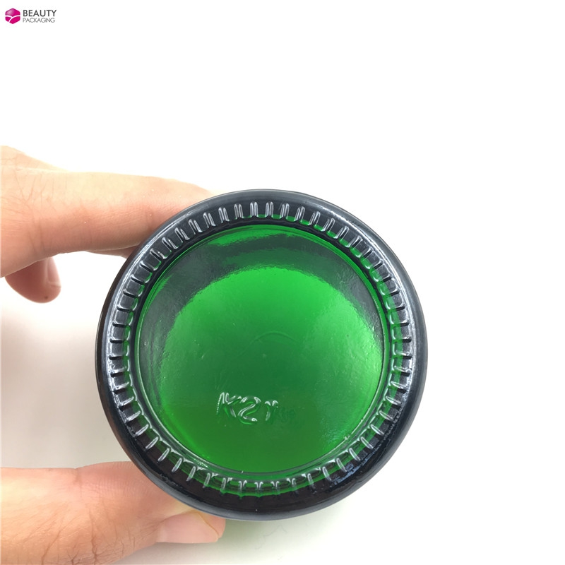 50Ml Green Cosmetic Glass Jar With Lid For Cream