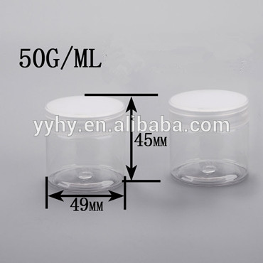 50Ml Pet Transparent Packing Jar/Wide Mouth Cosmetic/Candy Jar