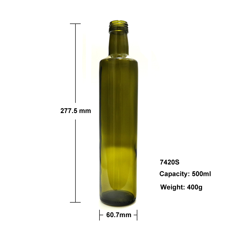 50cl bouteille en verre huile 500ml glass bottle with screw cap CY-176