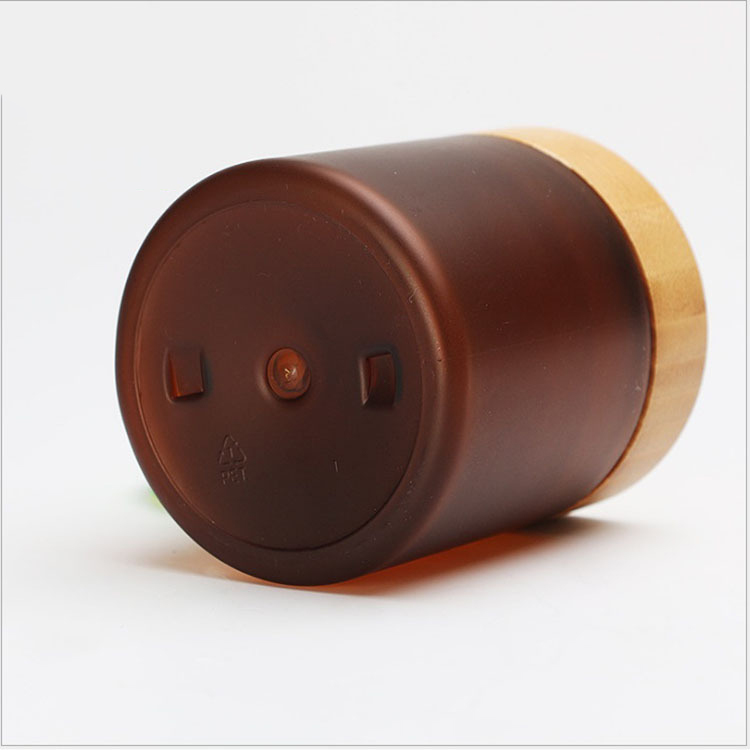 50g 100g 150g 200g 250g 500g Amber frosted pet plastic cosmetic cream lotion jar container bottle with Bamboo lid