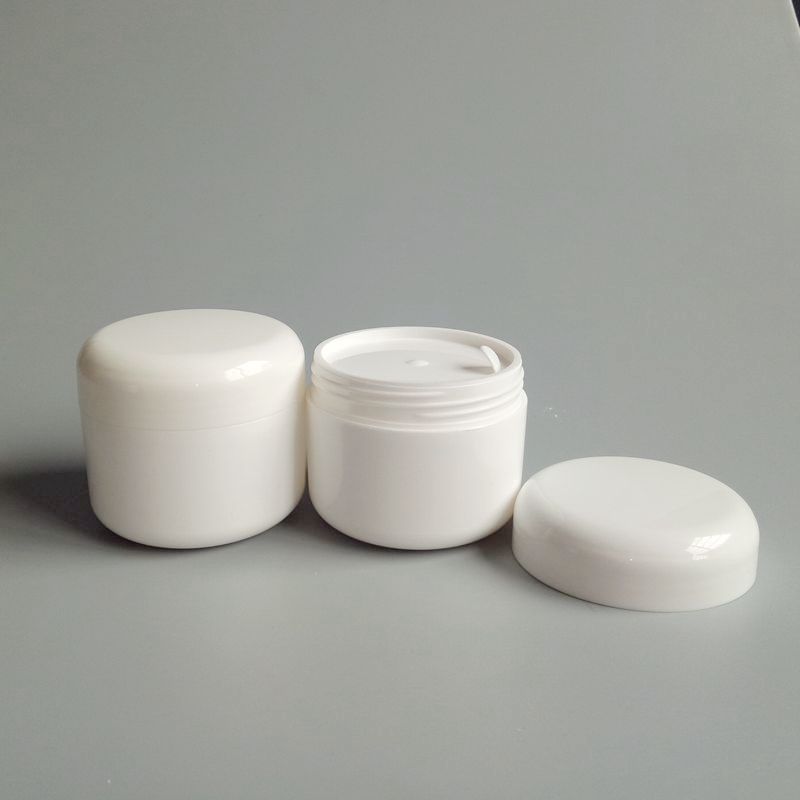 50g 100g 200g 250g PP Double Wall White Plastic Jar