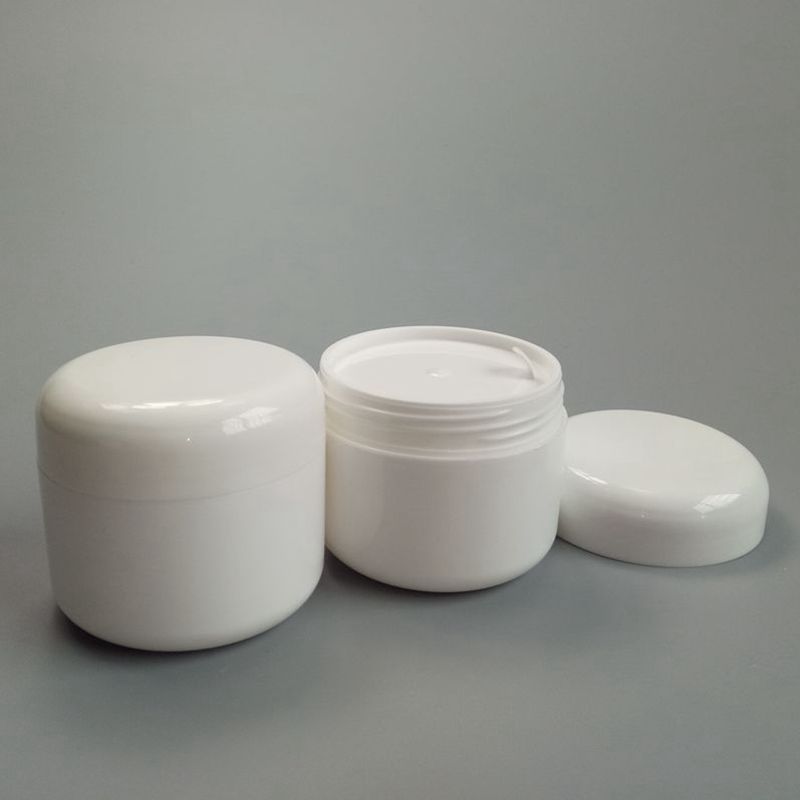 50g 100g 200g 250g PP Double Wall White Plastic Jar
