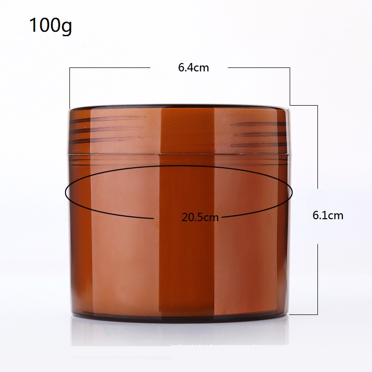 50g 100g 200g 300g 500g Empty Plastic Cream Jar Amber Double Wall Cosmetic Container Refillable Hair Wax Face Cream Jar