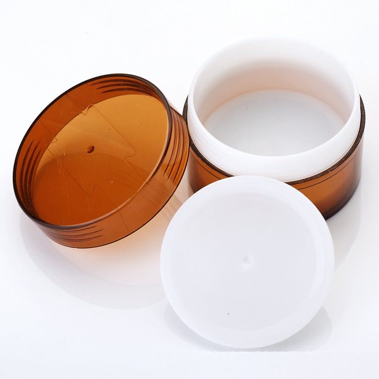 50g 100g 200g 300g 500g Empty Plastic Cream Jar Amber Double Wall Cosmetic Container Refillable Hair Wax Face Cream Jar