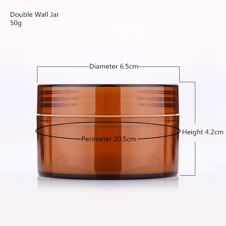 50g 100g 200g 300g 500g amber double wall face PP cream jar/ cosmetics mask plastic container