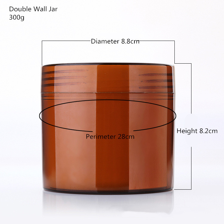 50g 100g 200g 300g 500g amber double wall face PP cream jar/ cosmetics mask plastic container