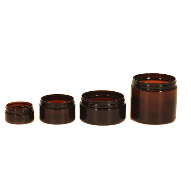 50g 100g 200g Amber Pet Plastic Cream Jars with Lids Gel Jars