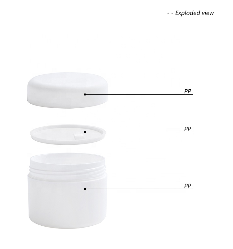 50g 100g 200g White Cylinder PP Cream Jar Container