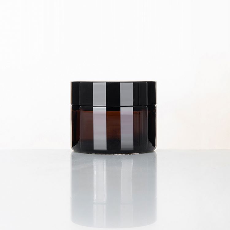 50g/100g Amber Skin Care Face Eye Cream Cosmetic Jars With Black Screw Cap