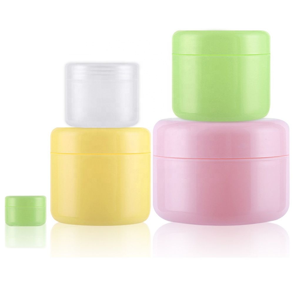 50g 100g Black Plastic PP Bottles Face Cream Box Cosmetic Eyeshadow Jar Body Scrub Packaging Containers with Inner cap