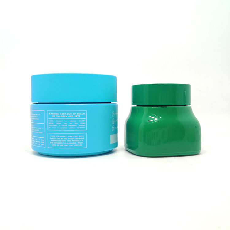 50g 100g green opal white cream glass green glass cream jars with white plastic cap