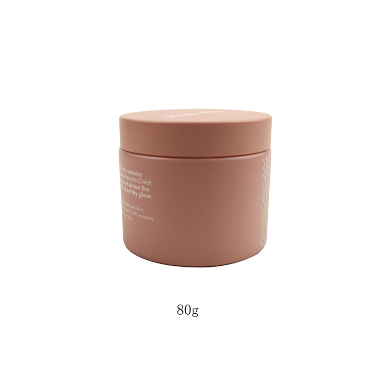 50g 100g matte pink porcelain cosmetics jar frosted opal glass clay mask container with lid and brush