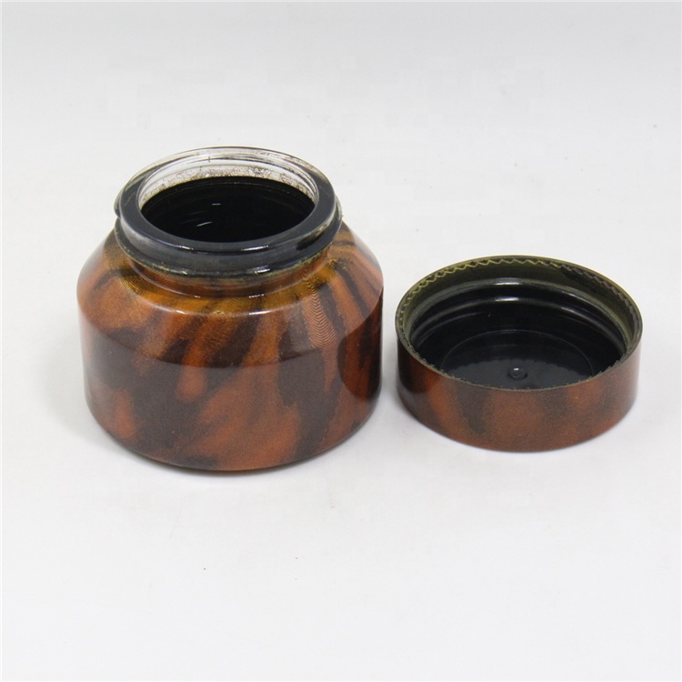 50g 100g water transfer printing cosmetic packing glass cream jar round for face cream