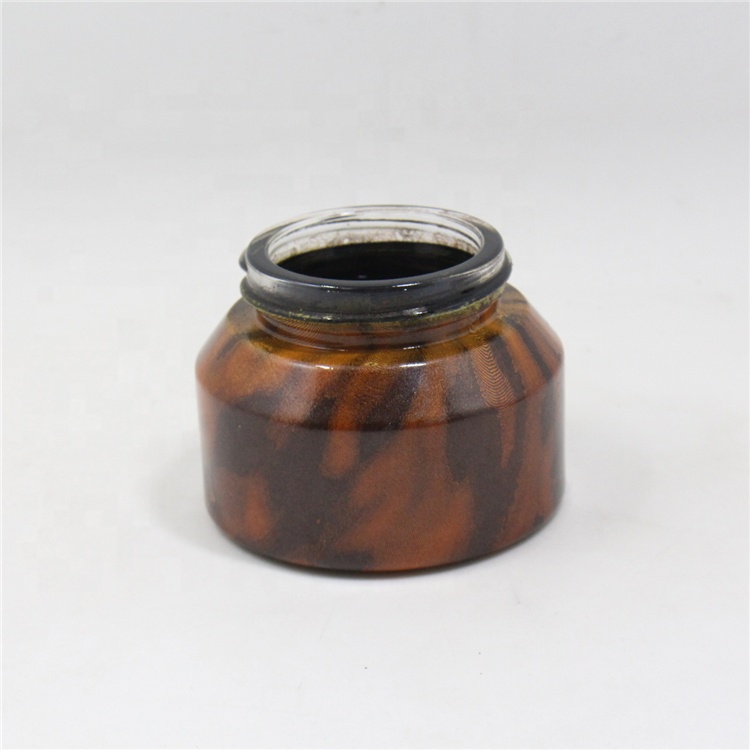 50g 100g water transfer printing cosmetic packing glass cream jar round for face cream