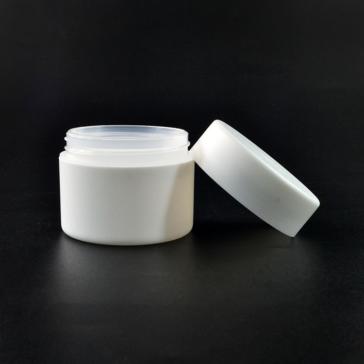 50g 100g white PP double wall plastic cosmetic cream jar