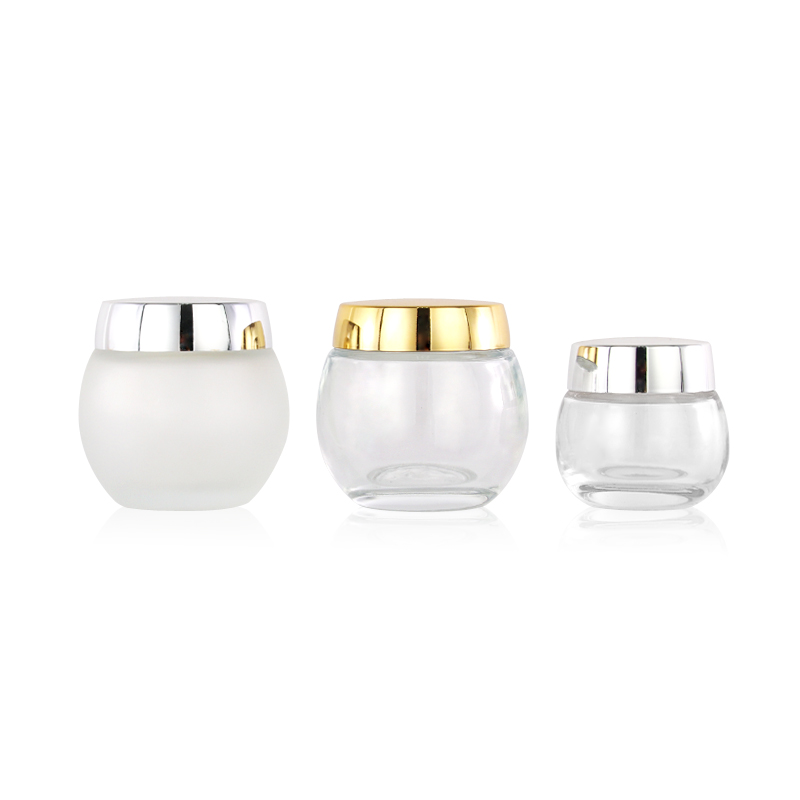 50g 120g oval frosted glass clear cosmetic cream jar