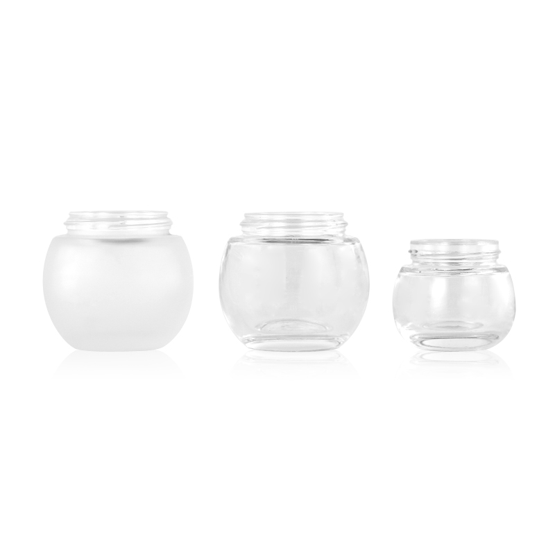 50g 120g oval frosted glass clear cosmetic cream jar