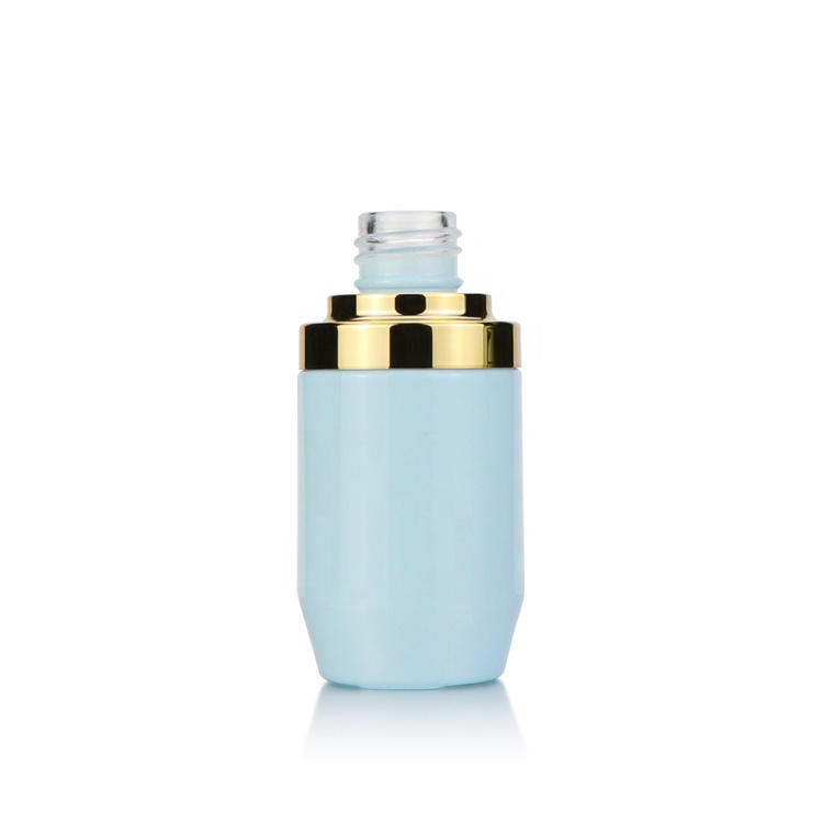 50g 120ml skincare packaging set for face cream cosmetic glass jar and lotion toner serum dropper bottle with gold lids
