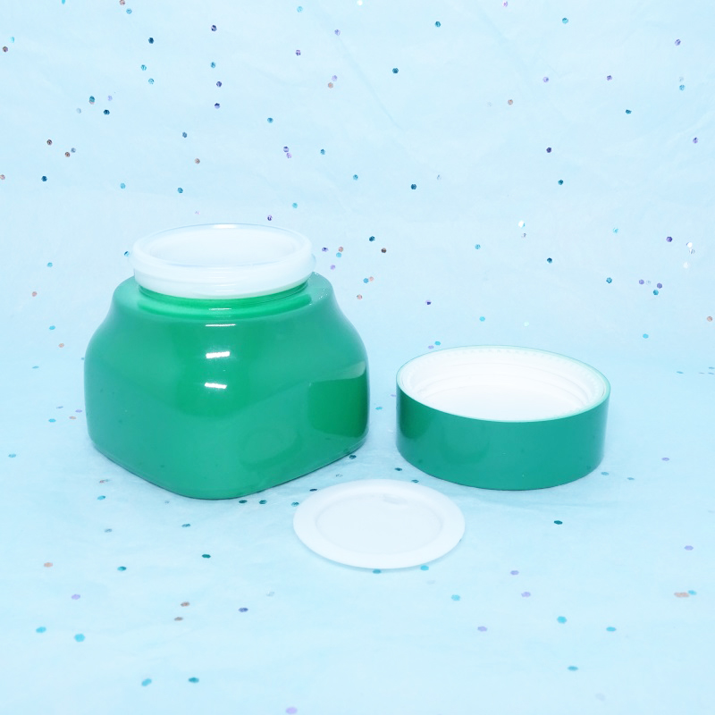 50g 150g 1.7oz 5oz Custom Luxury Empty White Porcelain Slant Shoulder Square Glass Bottle Jar Opal White Glass Jar