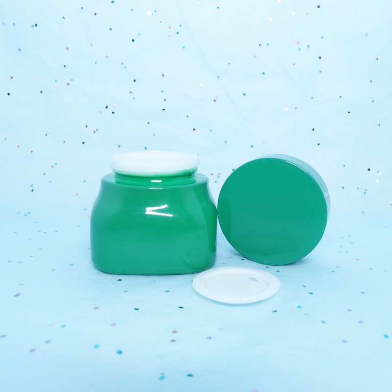 50g 150g 1.7oz 5oz Custom Luxury Empty White Porcelain Slant Shoulder Square Glass Bottle Jar Opal White Glass Jar