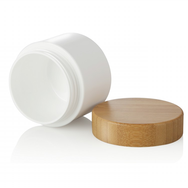 50g 150g 250g 500g luxury bamboo cosmetic packaging empty face cream white plastic bamboo jars