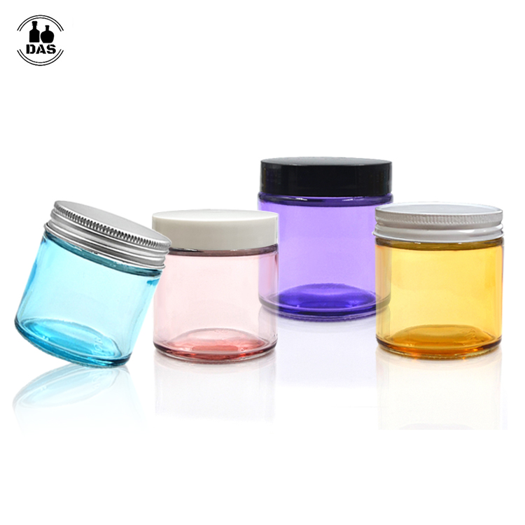 50g 1oz 2oz 4oz Luxury Frosted Cosmetics Packaging Containers Glass Cream Cosmetic Jar with Bamboo Aluminum Lid