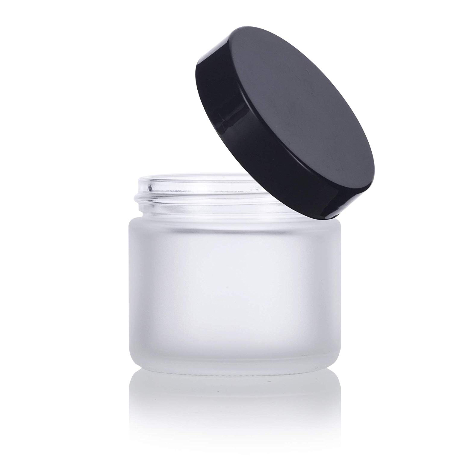 50g 1oz 2oz 4oz Luxury Frosted Cosmetics Packaging Containers Glass Cream Cosmetic Jar with Bamboo Aluminum Lid