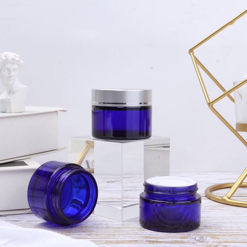 50g 2oz Face Skin Cream Jar In Bulk Frost Glass Bottle Jars For Face Moisturizer Jar With Silver Pl Cap