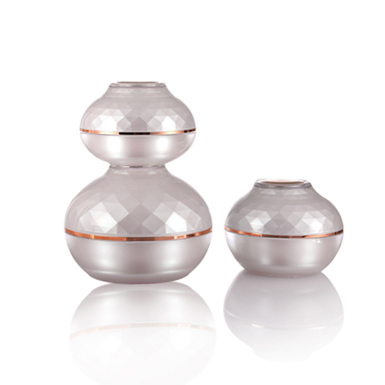 50g 30g 20g 15g Round Two-double Clear Acrylic Plastic Cream Jar with Childproof Cap