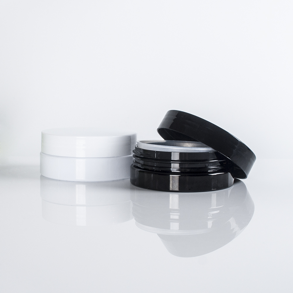 50g 30g black empty cream cosmetic jar 60ml packaging plastic container with screw lid
