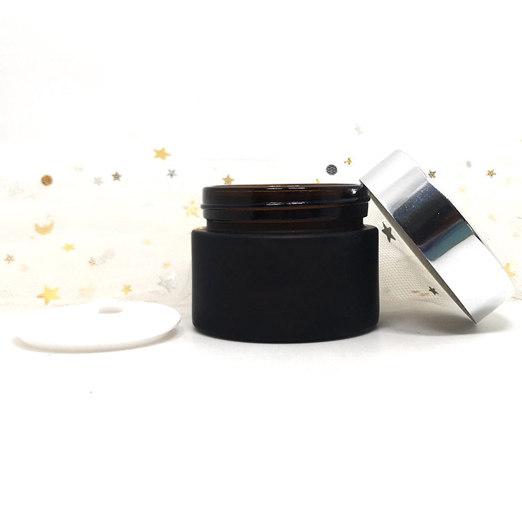 50g 50ml 1.7oz Cosmetic luxury skin care packaging moisturiser amber frosted glass containers for creams and lotions
