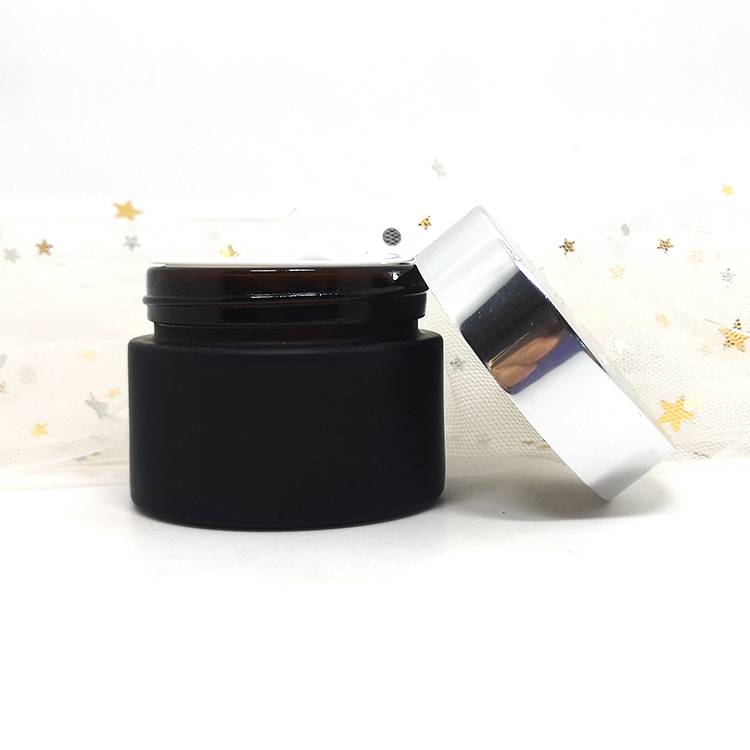 50g 50ml 1.7oz Cosmetic luxury skin care packaging moisturiser amber frosted glass containers for creams and lotions