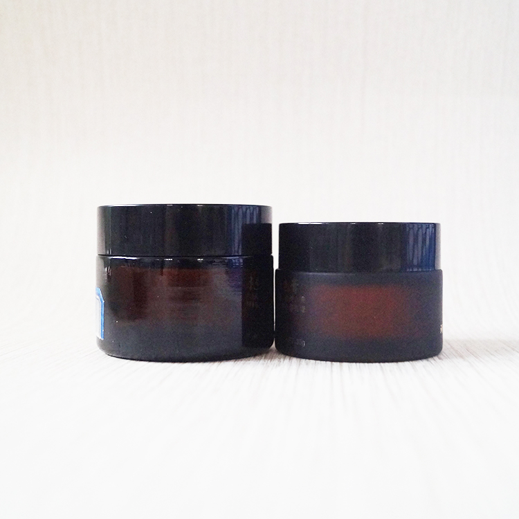50g 50ml 1.7oz Cosmetic luxury skin care packaging moisturiser amber frosted glass containers for creams and lotions