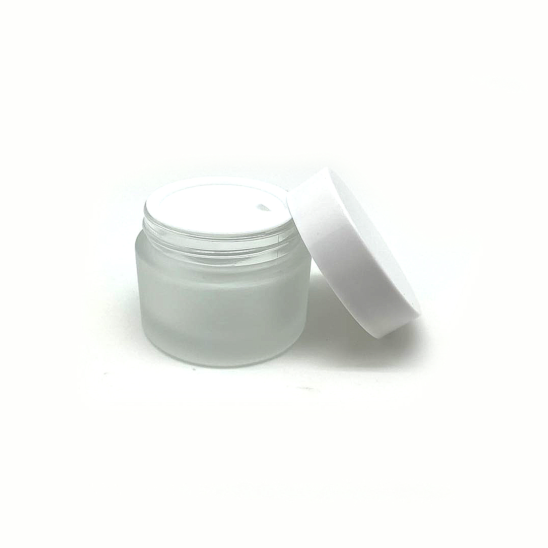 50g 50ml amber glass cream jar in plastic lid and insert