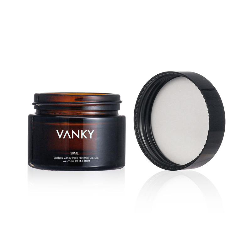 50g 50ml face care cream jar anti UV amber glass jar