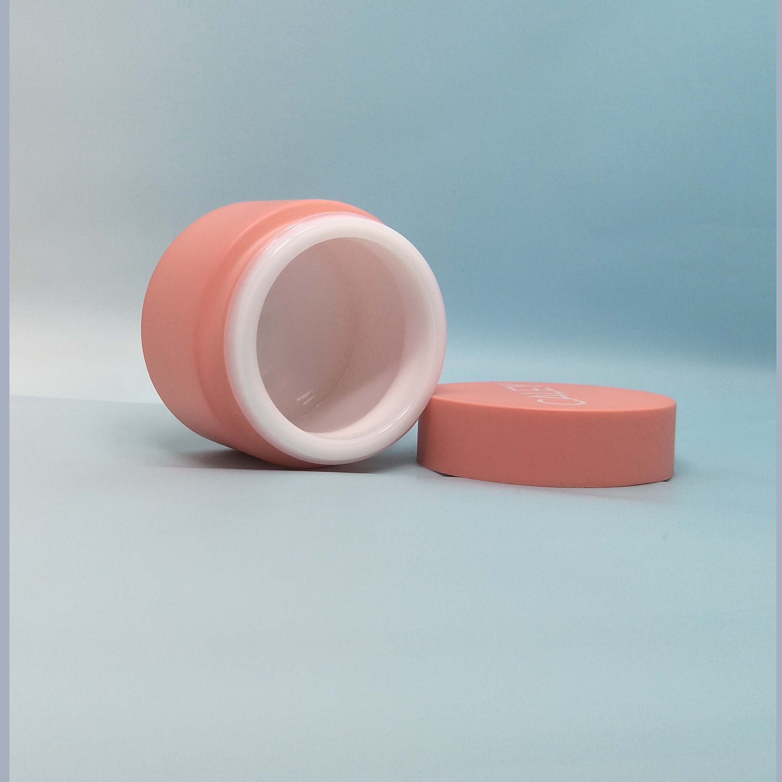 50g 60g Cosmetic Jar painting color matte pink White Porcelain Ceramic jar