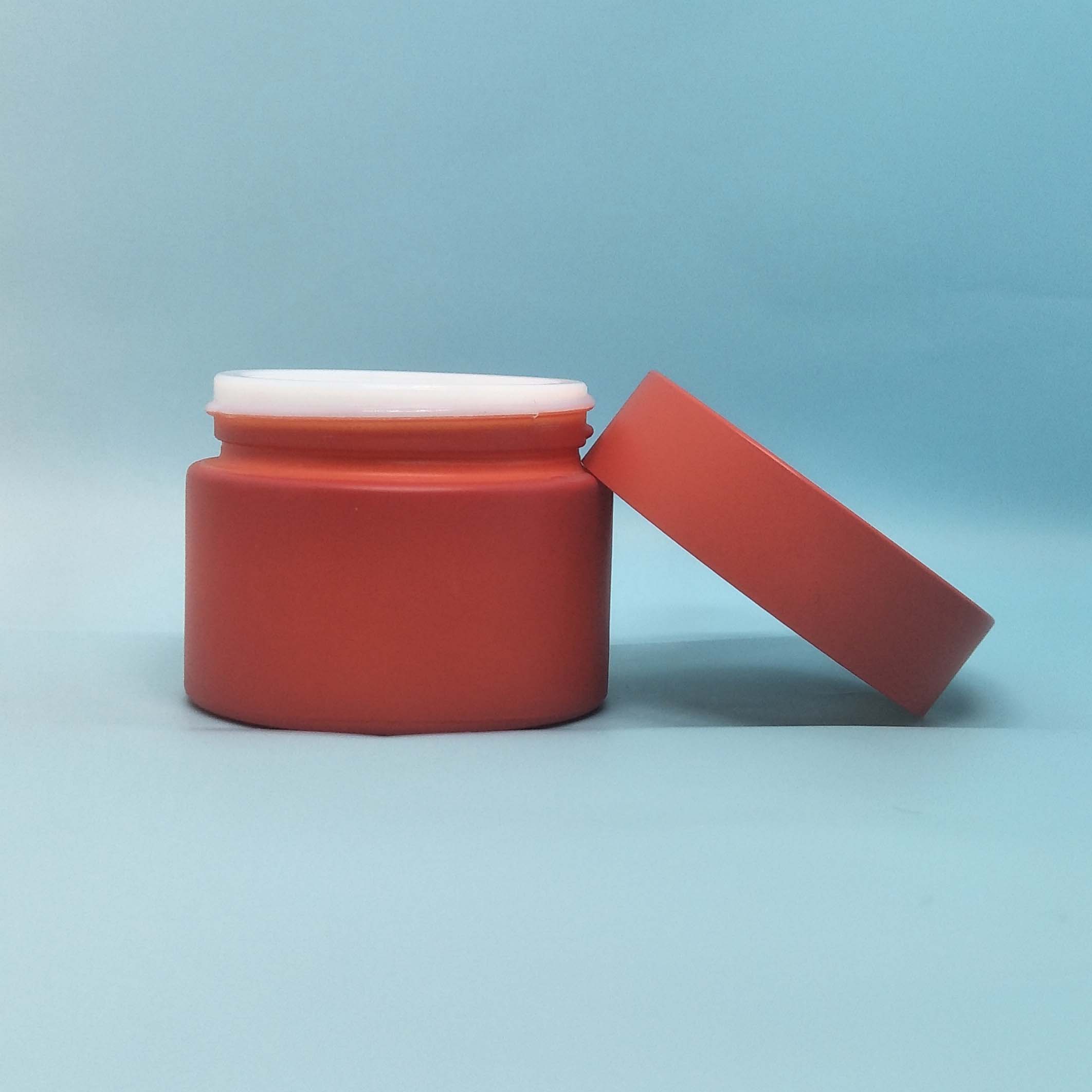 50g 60g Red Ceramic Cosmetic Jar Opal white porcelain empty containers for cream