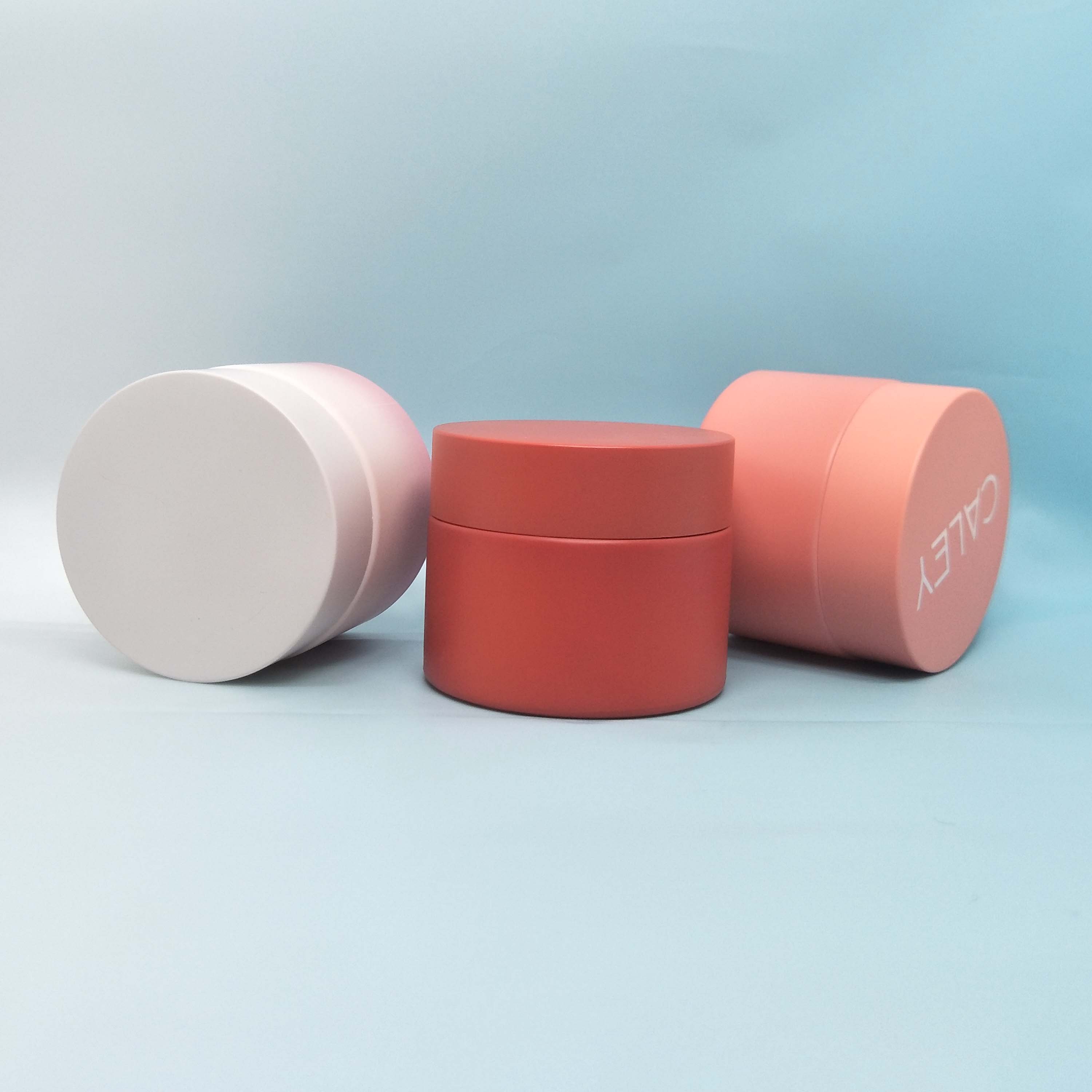 50g 60g Red Ceramic Cosmetic Jar Opal white porcelain empty containers for cream