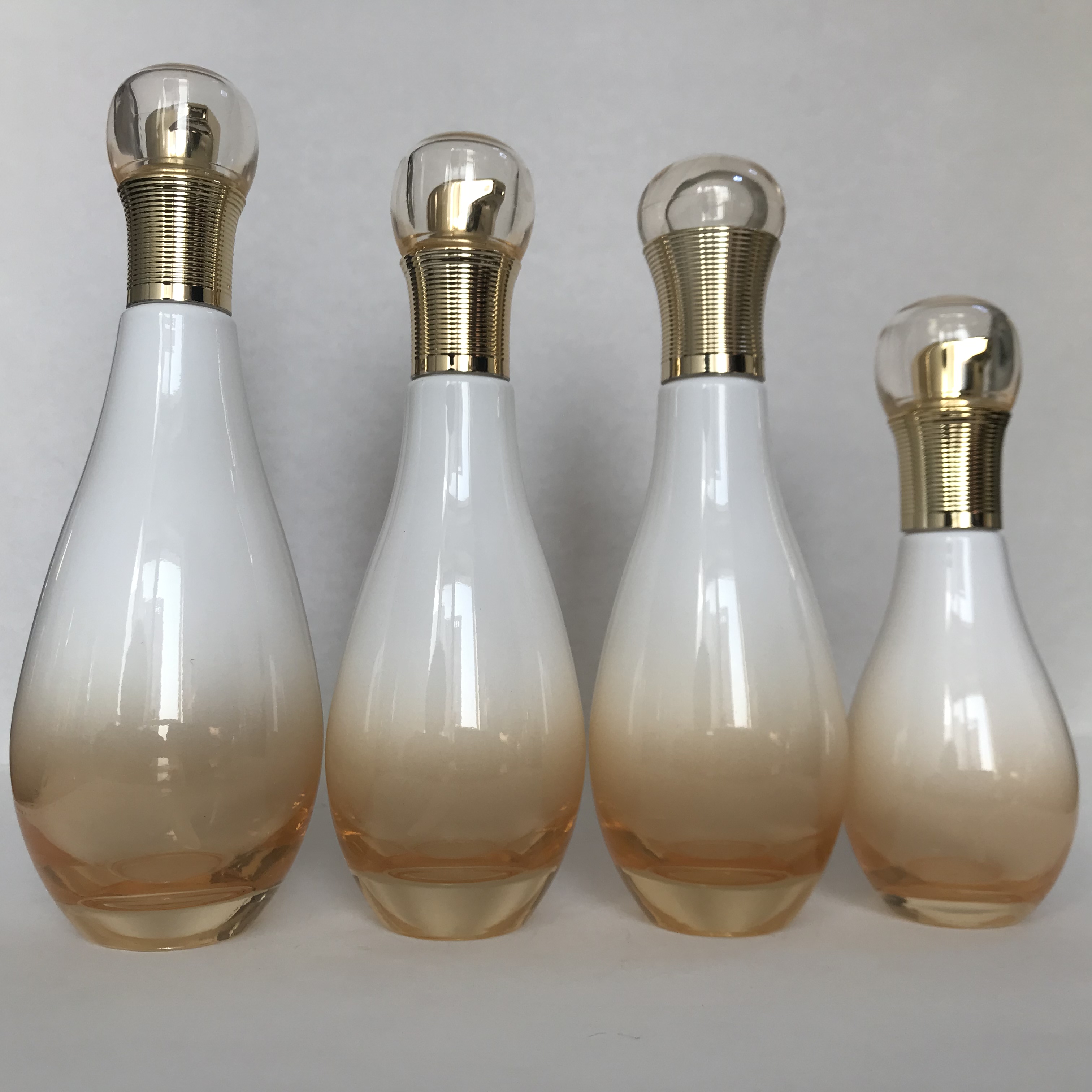 50g 60ml 100ml 150ml high quality unique cosmetic glass cream jar and perfume bottle with lotion pump and spray