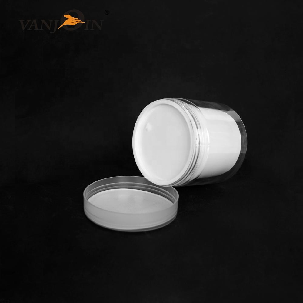50g 80g 100g 120g 250g white round empty double-wall plastic jars for cosmetics wide mouth plastic empty body scrub container
