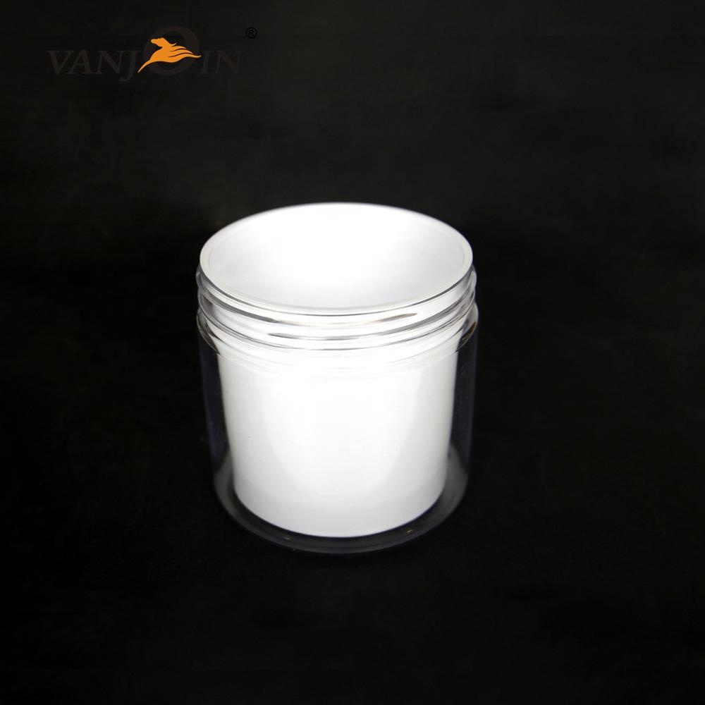 50g 80g 100g 120g 250g white round empty double-wall plastic jars for cosmetics wide mouth plastic empty body scrub container