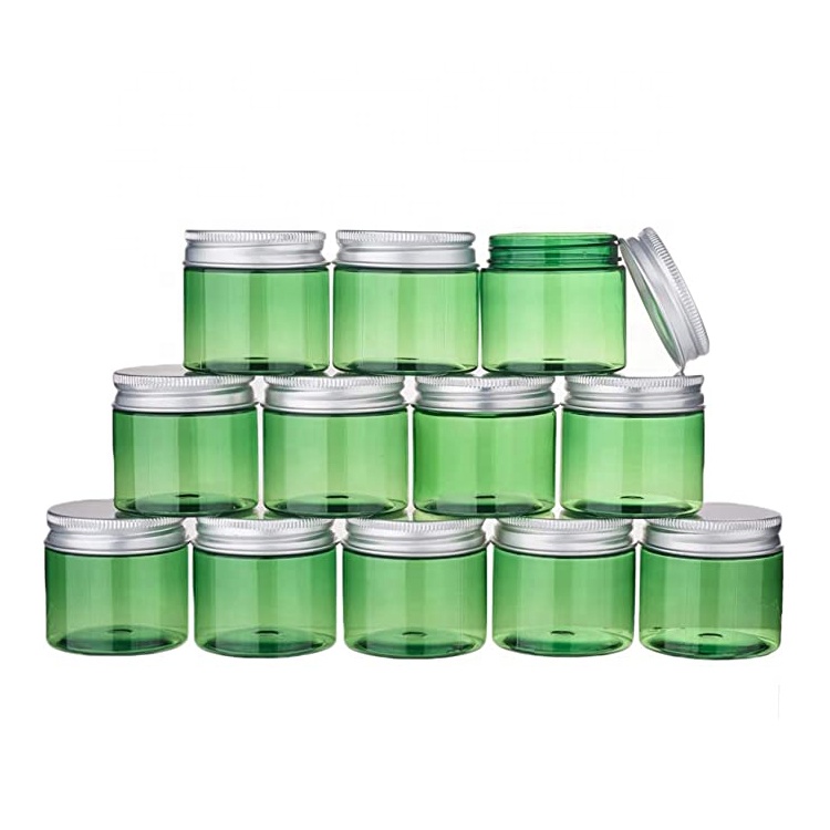 50g/80g green plastic face cream jar eco friendly cosmetics packaging plastic cosmetic cream jar body lotion containers
