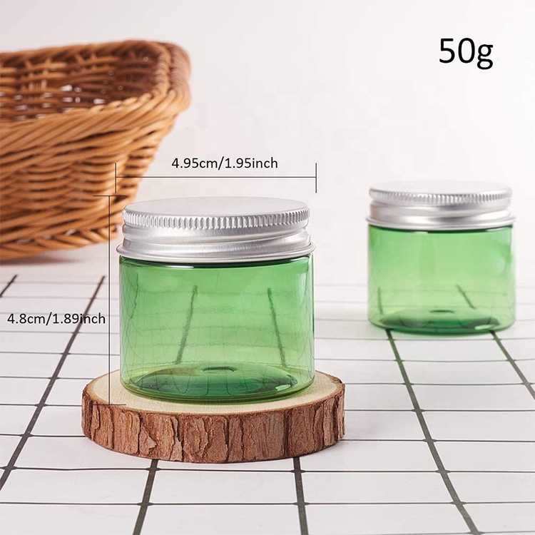 50g/80g green plastic face cream jar eco friendly cosmetics packaging plastic cosmetic cream jar body lotion containers