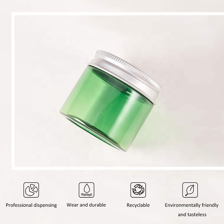 50g/80g green plastic face cream jar eco friendly cosmetics packaging plastic cosmetic cream jar body lotion containers