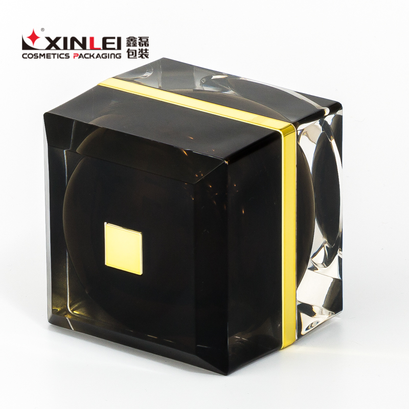 50g Black Luxury Empty Plastic wide mouth Acrylic Cosmetic Cream jar